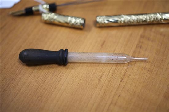 The Swan Pen. An embossed gold plated fountain pen, by Mabie Todd, 5.25in.